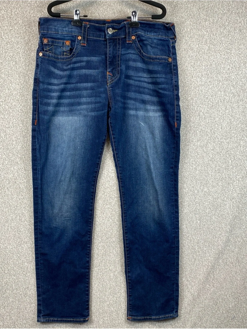 True Religion Men's Geno Relaxed Slim Fit Jeans Sz 36x31 Stretch subtle FLAW